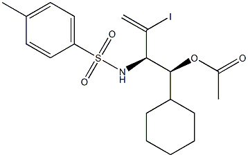 Acetic acid (1S,2R)-1-cyclohexyl-2-(tosylamino)-3-iodo-3-butenyl ester