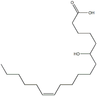 (12Z)-6-Hydroxy-12-octadecenoic acid Structure