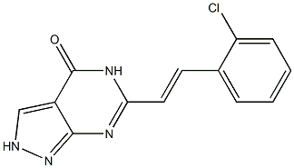 6-(o-Chlorostyryl)-2H-pyrazolo[3,4-d]pyrimidin-4(5H)-one,,结构式