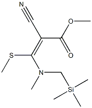 (E)-2-シアノ-3-メチルチオ-3-[メチル(トリメチルシリルメチル)アミノ]プロペン酸メチル 化学構造式