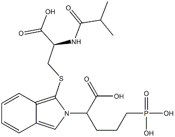 S-[2-(4-Phosphono-1-carboxybutyl)-2H-isoindol-1-yl]-N-isobutyryl-L-cysteine Structure