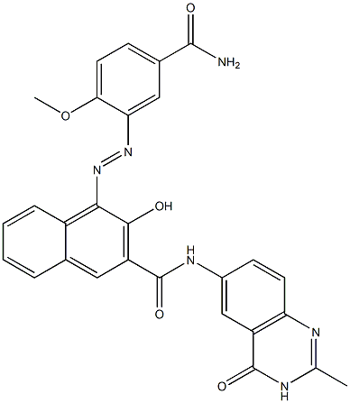 1-[(2-Methoxy-5-carbamoylphenyl)azo]-N-[(2-methyl-3,4-dihydro-4-oxoquinazolin)-6-yl]-2-hydroxynaphthalene-3-carboxamide
