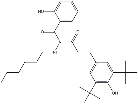 Salicylic acid N-[3-(3,5-di-tert-butyl-4-hydroxyphenyl)propionyl]-N'-hexyl hydrazide Structure