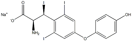 (2S,3S)-2-Amino-3-[4-(4-hydroxyphenoxy)-2,6-diiodophenyl]-3-iodopropanoic acid sodium salt 结构式