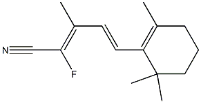(4E)-3-メチル-5-(2,6,6-トリメチル-1-シクロヘキセニル)-2-フルオロ-2,4-ペンタジエンニトリル 化学構造式