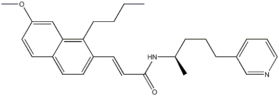 (E)-3-(1-Butyl-7-methoxynaphthalen-2-yl)-N-[(R)-1-methyl-4-(3-pyridinyl)butyl]acrylamide Structure