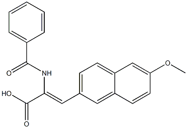 (Z)-2-ベンゾイルアミノ-3-(6-メトキシ-2-ナフタレニル)アクリル酸 化学構造式
