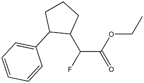 2-Fluoro-2-(2-phenylcyclopentan-1-yl)acetic acid ethyl ester,,结构式