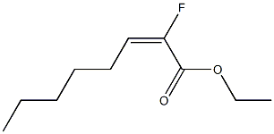 (E)-2-フルオロ-2-オクテン酸エチル 化学構造式