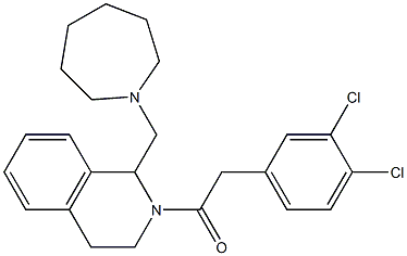 1,2,3,4-Tetrahydro-2-[(3,4-dichlorophenyl)acetyl]-1-[[(hexahydro-1H-azepin)-1-yl]methyl]isoquinoline Struktur