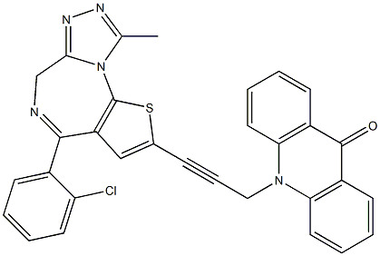  4-(2-Chlorophenyl)-9-methyl-2-[3-[(9,10-dihydro-9-oxoacridin)-10-yl]-1-propynyl]-6H-thieno[3,2-f][1,2,4]triazolo[4,3-a][1,4]diazepine