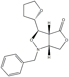 [3R,3aR,6aR]-3-[[(S)-Tetrahydrofuran]-2-yl]tetrahydro-1-benzyl-1H,4H-furo[3,4-c]isoxazol-4-one Structure