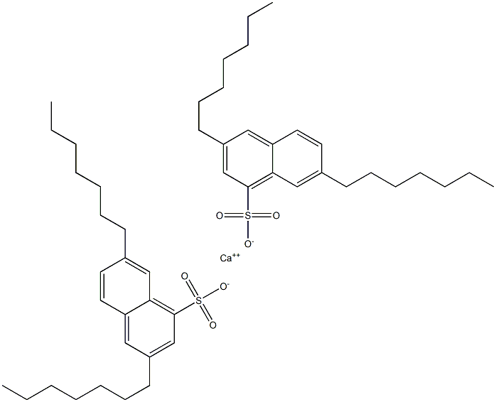 Bis(3,7-diheptyl-1-naphthalenesulfonic acid)calcium salt Structure