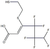(Z)-3-(2-Mercaptoethylthio)-4,4,5,5,6,6-hexafluoro-2-hexenoic acid Structure