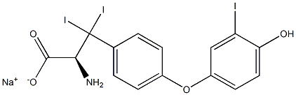 (S)-2-Amino-3-[4-(4-hydroxy-3-iodophenoxy)phenyl]-3,3-diiodopropanoic acid sodium salt Struktur