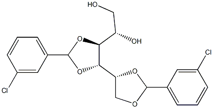 1-O,2-O:3-O,4-O-Bis(3-chlorobenzylidene)-L-glucitol 结构式