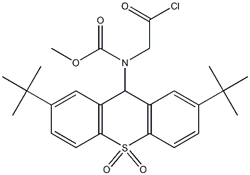 2-[(2,7-Di-tert-butyl-9H-thioxanthene 10,10-dioxide)-9-ylmethoxycarbonylamino]acetyl chloride Struktur