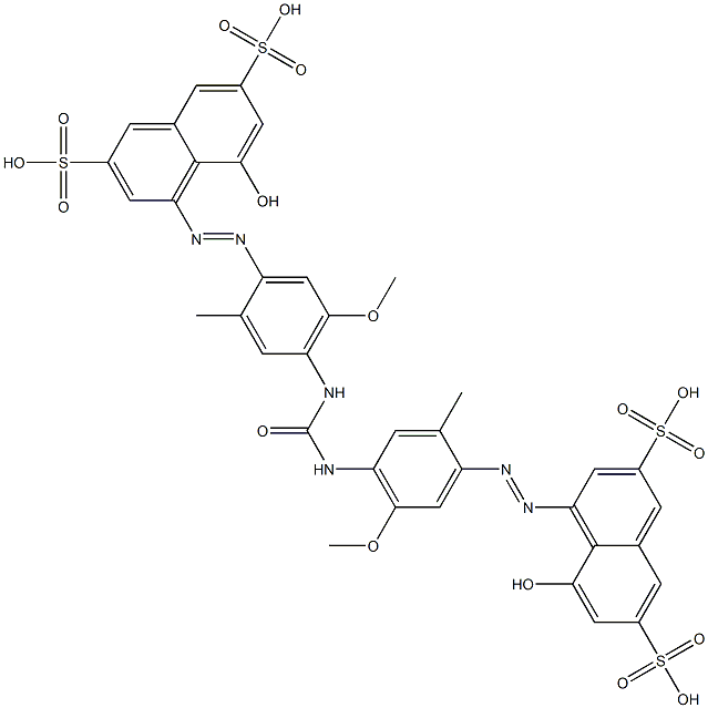 4,4'-Carbonylbis[imino(5-methoxy-2-methyl-4,1-phenylene)azo]bis(5-hydroxy-2,7-naphthalenedisulfonic acid) Struktur