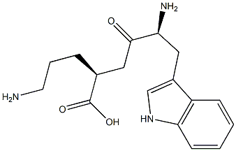 (2S)-5-Amino-2-[(S)-4-(1H-indol-3-yl)-3-amino-2-oxobutyl]pentanoic acid Structure