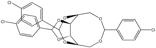 1-O,6-O:2-O,5-O:3-O,4-O-Tris(4-chlorobenzylidene)-L-glucitol Structure