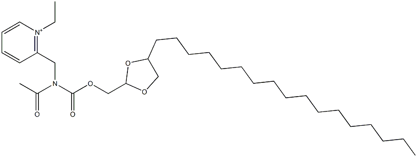 2-[N-Acetyl-N-[(4-heptadecyl-1,3-dioxolan-2-yl)methoxycarbonyl]aminomethyl]-1-ethylpyridinium Struktur