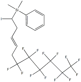 (E)-5-(Dimethylphenylsilyl)-5-iodo-1-(tridecafluorohexyl)-2-pentene Struktur