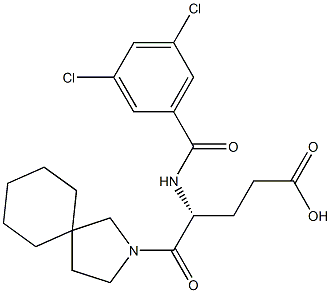 (R)-4-(3,5-Dichlorobenzoylamino)-5-oxo-5-(2-azaspiro[4.5]decan-2-yl)valeric acid 结构式