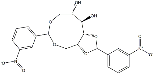 1-O,6-O:4-O,5-O-Bis(3-nitrobenzylidene)-D-glucitol Struktur