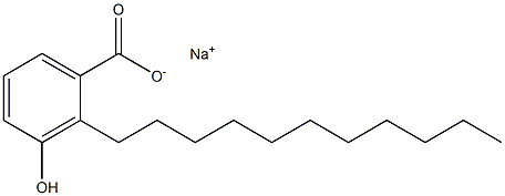 2-ウンデシル-3-ヒドロキシ安息香酸ナトリウム 化学構造式