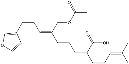 (6Z)-9-(Furan-3-yl)-6-(acetoxymethyl)-2-(4-methyl-3-pentenyl)-6-nonenoic acid Structure