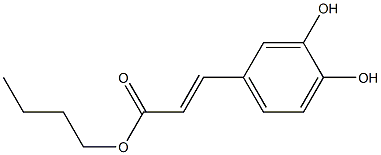(E)-3-(3,4-ジヒドロキシフェニル)プロペン酸ブチル 化学構造式