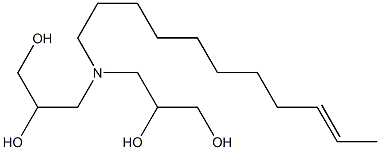 3,3'-(9-ウンデセニルイミノ)ビス(プロパン-1,2-ジオール) 化学構造式
