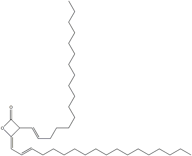 3-(1-Heptadecenyl)-4-(2-octadecen-1-ylidene)oxetan-2-one 结构式