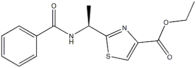 (+)-2-[(S)-1-Benzoylaminoethyl]-4-thiazolecarboxylic acid ethyl ester Struktur