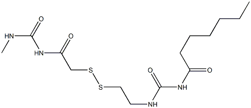 1-Heptanoyl-3-[2-[[(3-methylureido)carbonylmethyl]dithio]ethyl]urea 结构式