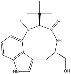 (2S,5S)-2-tert-Butyl-1,2,4,5,6,8-hexahydro-5-hydroxymethyl-1-methyl-3H-pyrrolo[4,3,2-gh]-1,4-benzodiazonine-3-one Struktur