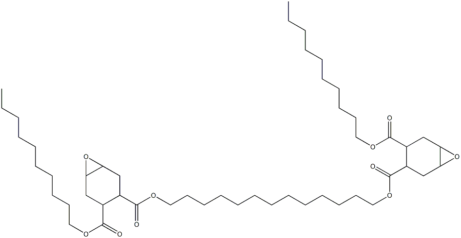 Bis[2-(decyloxycarbonyl)-4,5-epoxy-1-cyclohexanecarboxylic acid]1,13-tridecanediyl ester Structure