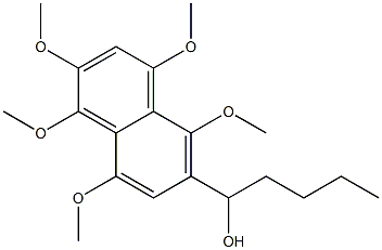 1,2,4,5,8-Pentamethoxy-6-(1-hydroxypentyl)naphthalene Struktur