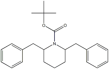 1-(tert-ブトキシカルボニル)-2,6-ジベンジルピペリジン 化学構造式