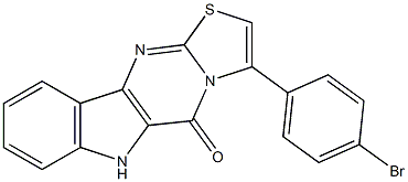 1-(p-Bromophenyl)-3-thia-4,9,10a-triazacyclopenta[b]fluoren-10(9H)-one,,结构式