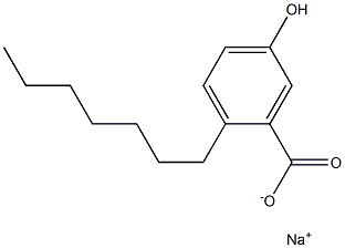 2-Heptyl-5-hydroxybenzoic acid sodium salt Struktur