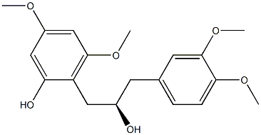 [R,(+)]-1-(3,4-Dimethoxyphenyl)-3-(2-hydroxy-4,6-dimethoxyphenyl)-2-propanol Struktur