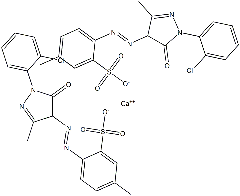 Bis[2-[[1-(2-chlorophenyl)-4,5-dihydro-3-methyl-5-oxo-1H-pyrazol]-4-ylazo]-5-methylbenzenesulfonic acid]calcium salt Structure