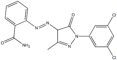 4-(2-Carbamoylphenylazo)-1-(3,5-dichlorophenyl)-3-methyl-5(4H)-pyrazolone Struktur