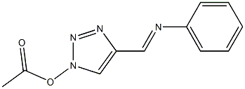 Acetic acid 4-[(phenylimino)methyl]-1H-1,2,3-triazol-1-yl ester Struktur