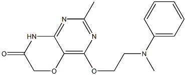 2-Methyl-4-[2-(N-methylphenylamino)ethoxy]-8H-pyrimido[5,4-b][1,4]oxazin-7(6H)-one Struktur