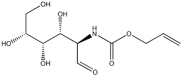 N-アリルオキシカルボニル-D-グルコサミン 化学構造式