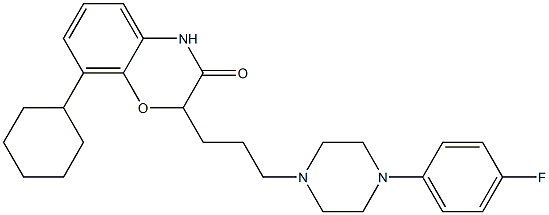 2-[3-[4-(4-Fluorophenyl)piperazin-1-yl]propyl]-8-cyclohexyl-2H-1,4-benzoxazin-3(4H)-one 结构式