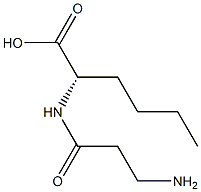 (S)-2-(3-アミノプロパノイルアミノ)ヘキサン酸 化学構造式