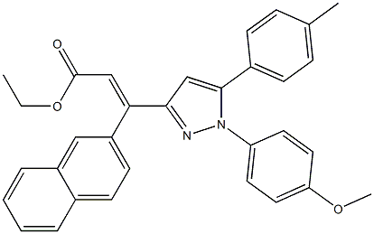 (E)-3-(2-Naphtyl)-3-[[1-(4-methoxyphenyl)-5-(4-methylphenyl)-1H-pyrazol]-3-yl]propenoic acid ethyl ester